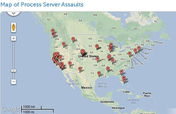 Process Server assault map